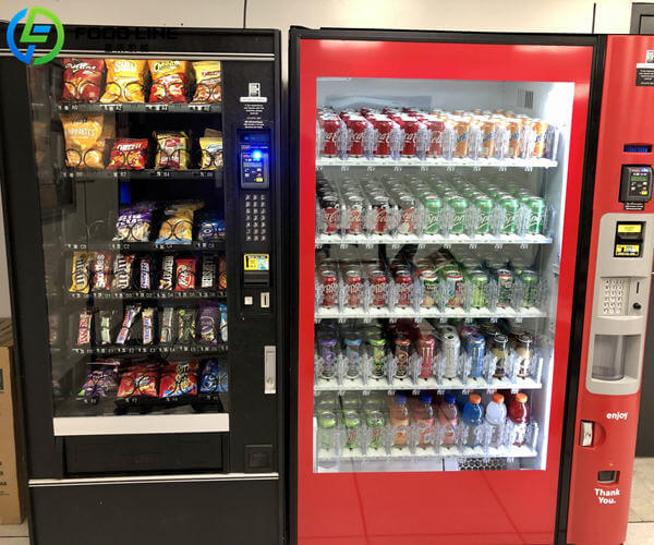 vending machine with drinks and snacks