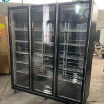 three glass door freezer