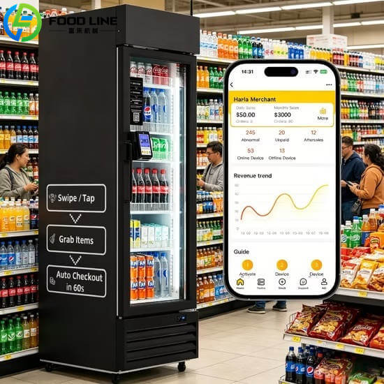 24h unattended ai smart vending machine