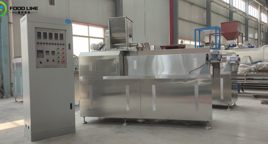 frequency controlled double screw extruder machine