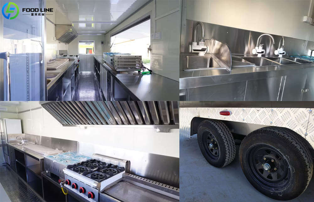 internail display of large food concession trailer