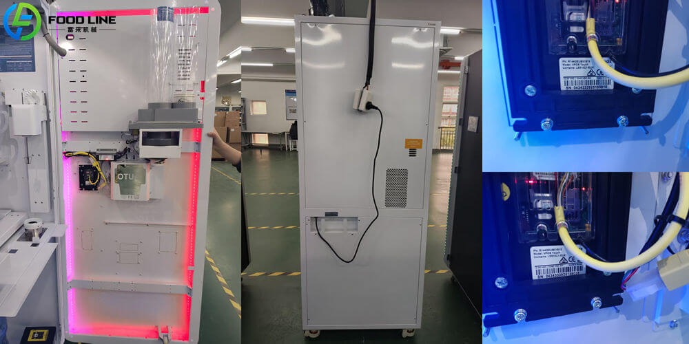 automated protein shake dispenser interior rear and card reader