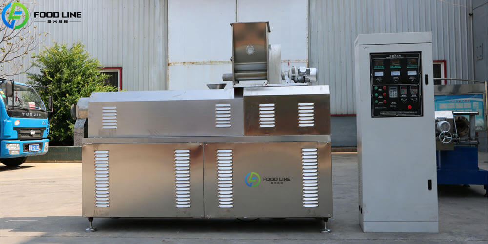 dual screw extruder for puffed food production