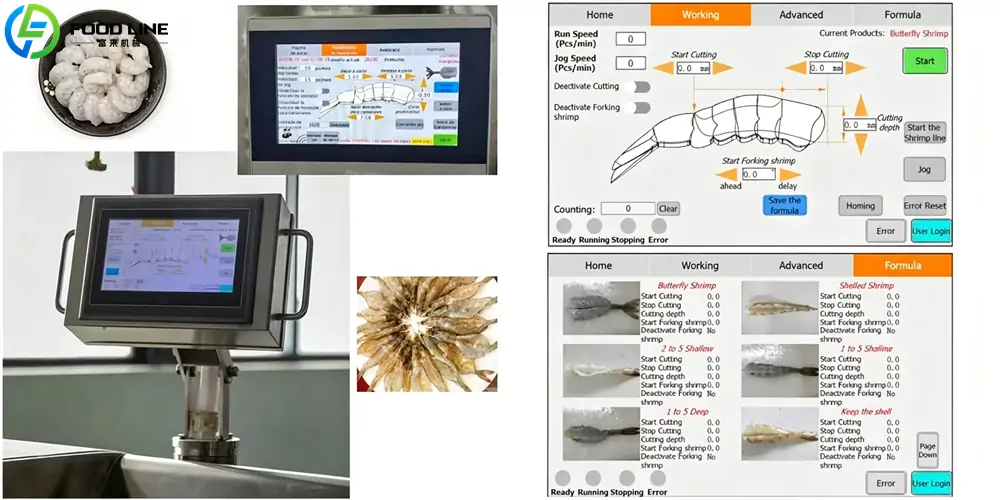control system of automatic shrimp peeler machine
