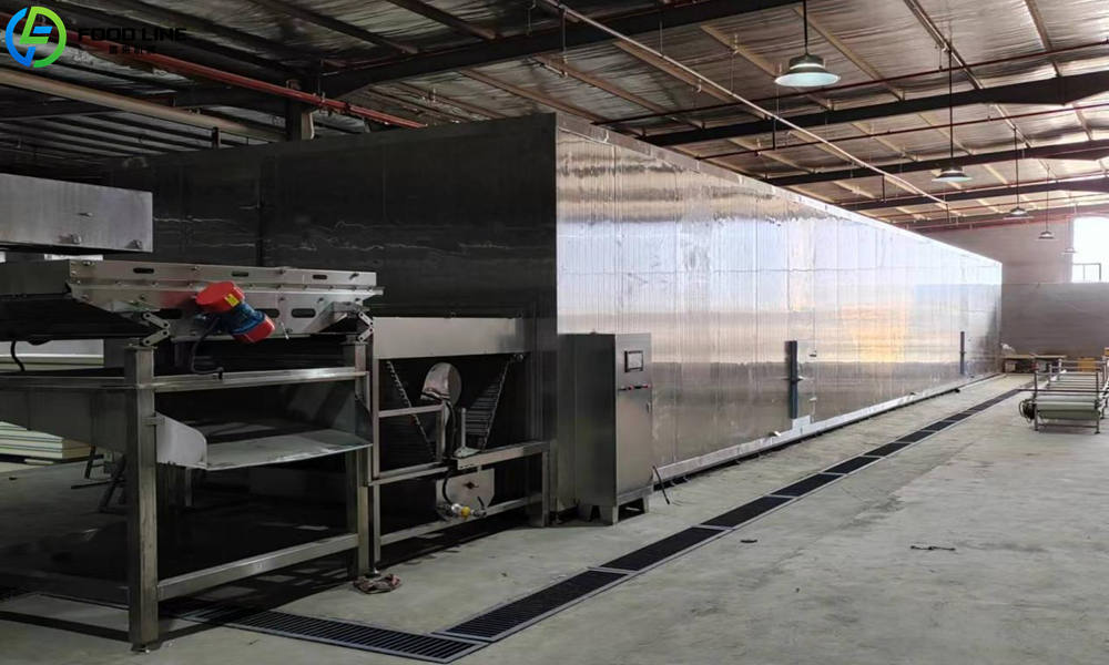 fluidized iqf tunnel freezer for blueberry strawberry raspberry