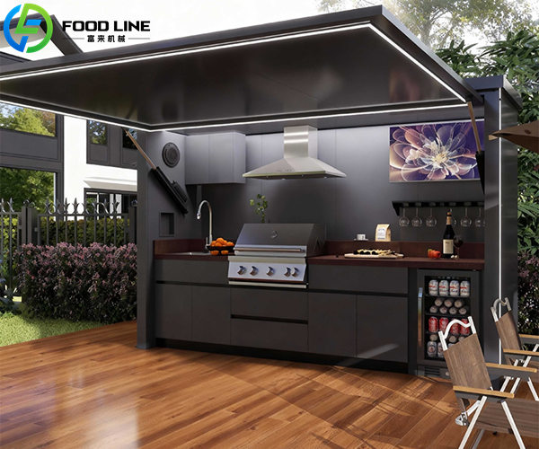 garden outdoor living kitchen with sink