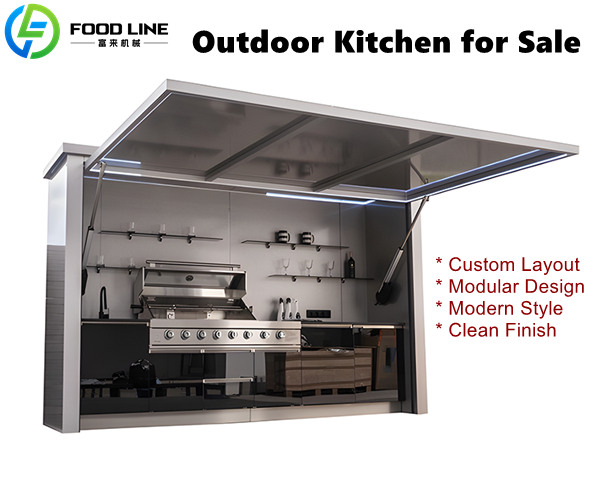 modern style commercial outdoor kitchen for sale