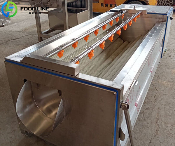 potato washing and skin removal machine for food processing plant