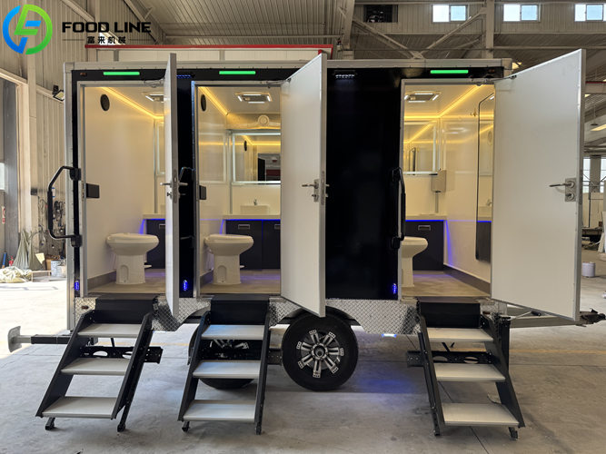3 stall mobile bathroom trailer for sale
