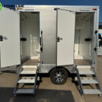 Foodline Exported 2 Units of 2-Stall Toilet Shower Trailer to America camping friendly portable toilet shower trailer for sale