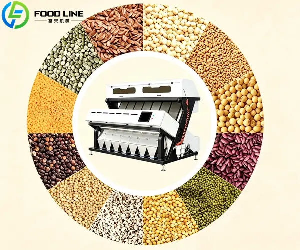 chute color sorting equipment for grains beans seeds
