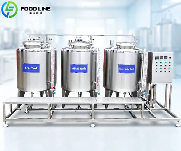 cip cleaning system for milk and yogurt processing