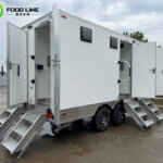 3 Units of 4 Stall Restroom Trailer Sold to the USA modular 4 stall restroom trailer for sale