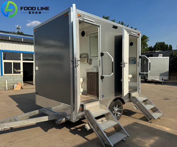 outdoor friendly portable restroom trailer with shower