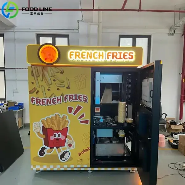 automated french fries dispensing machine with 5 sauce lanes