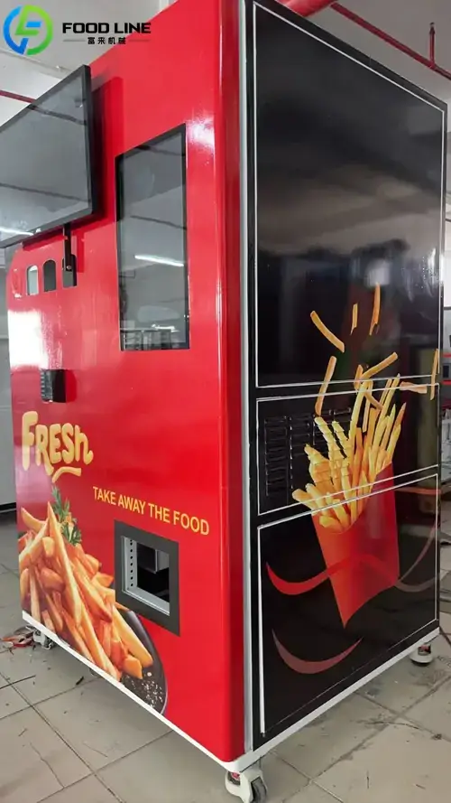automatic hot baked french fry vending kiosk