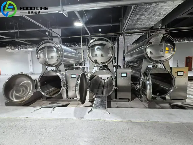 dual chamber food retort for water bath sterilization