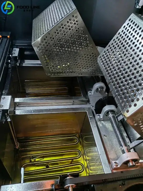 french fries vending kiosk with two frying baskets
