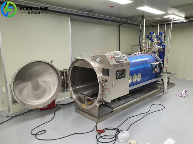 horizontal water spray retort