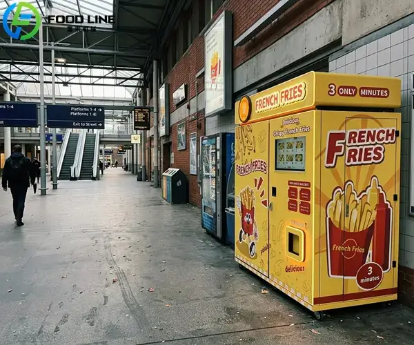 hot food vending machine for transportation hubs