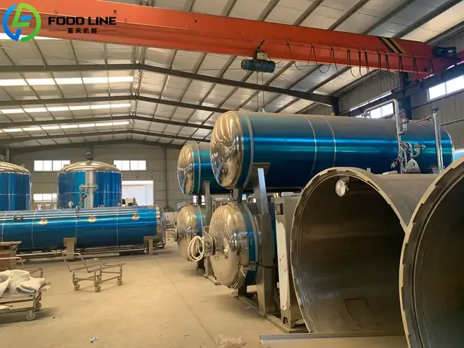 plc controlled double tank water bath retort machine