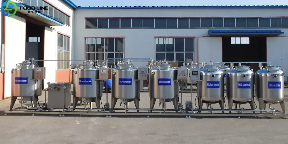 500l yogurt production line with cip system