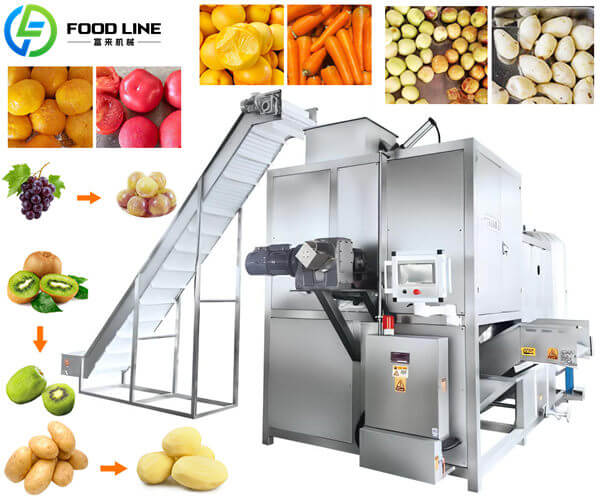 industrial steam peeling machine for continuous production