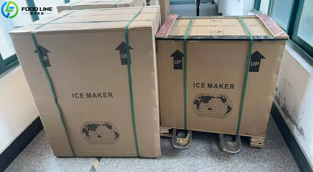 packaged commercial cube ice machine