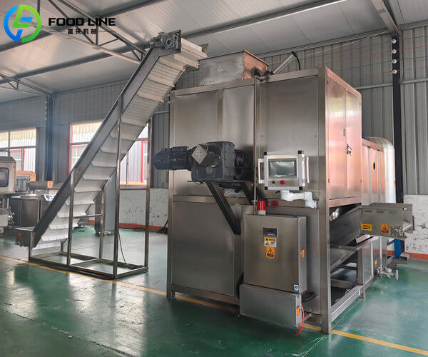 steam peeling system for potatoes tomatoes carrots